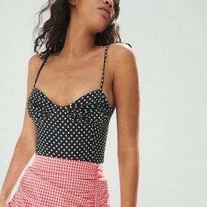 ZARA polka dot satin bodysuit NWT!